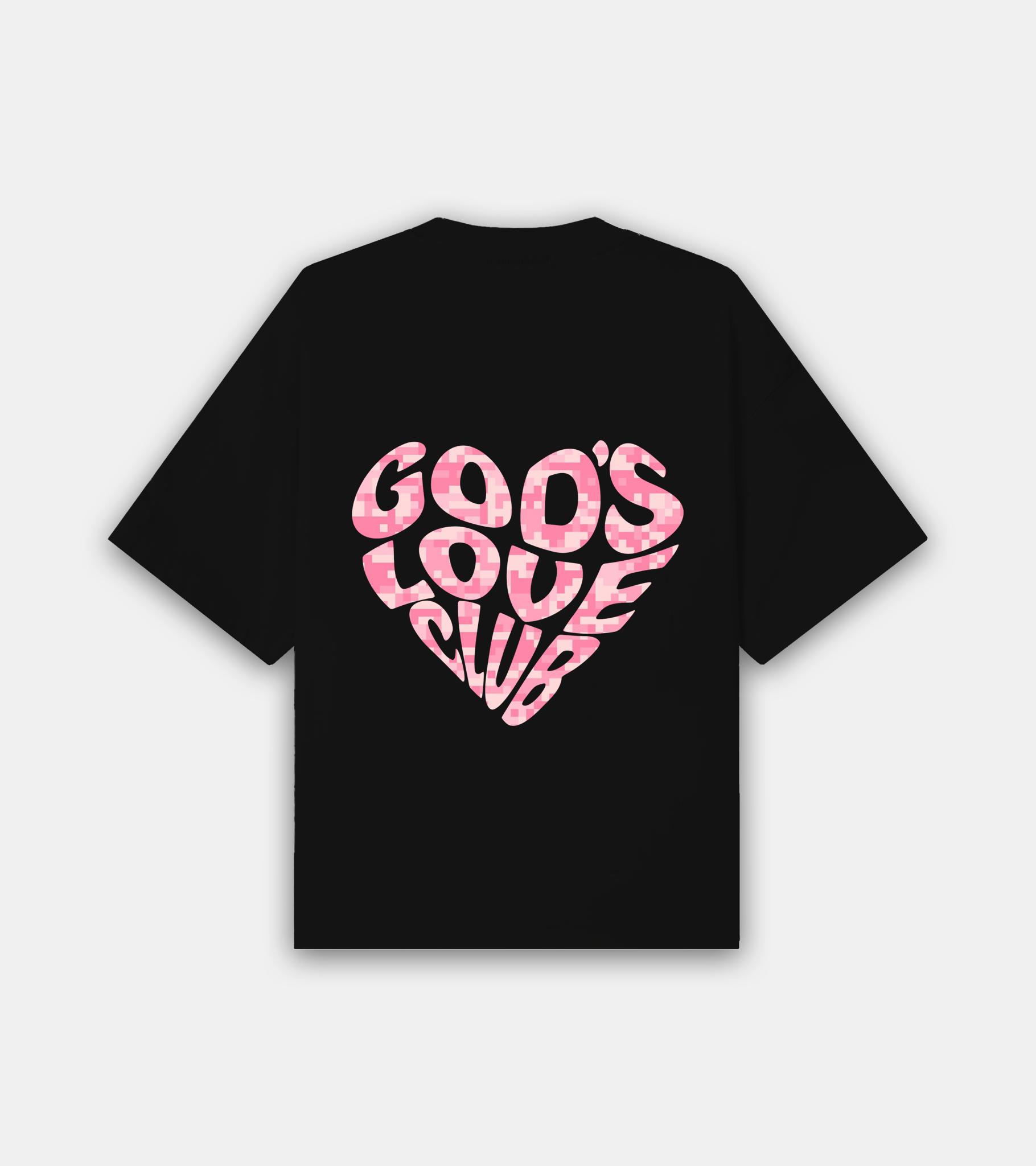 PINK DIGI CAMO HEART TEE - BLACK