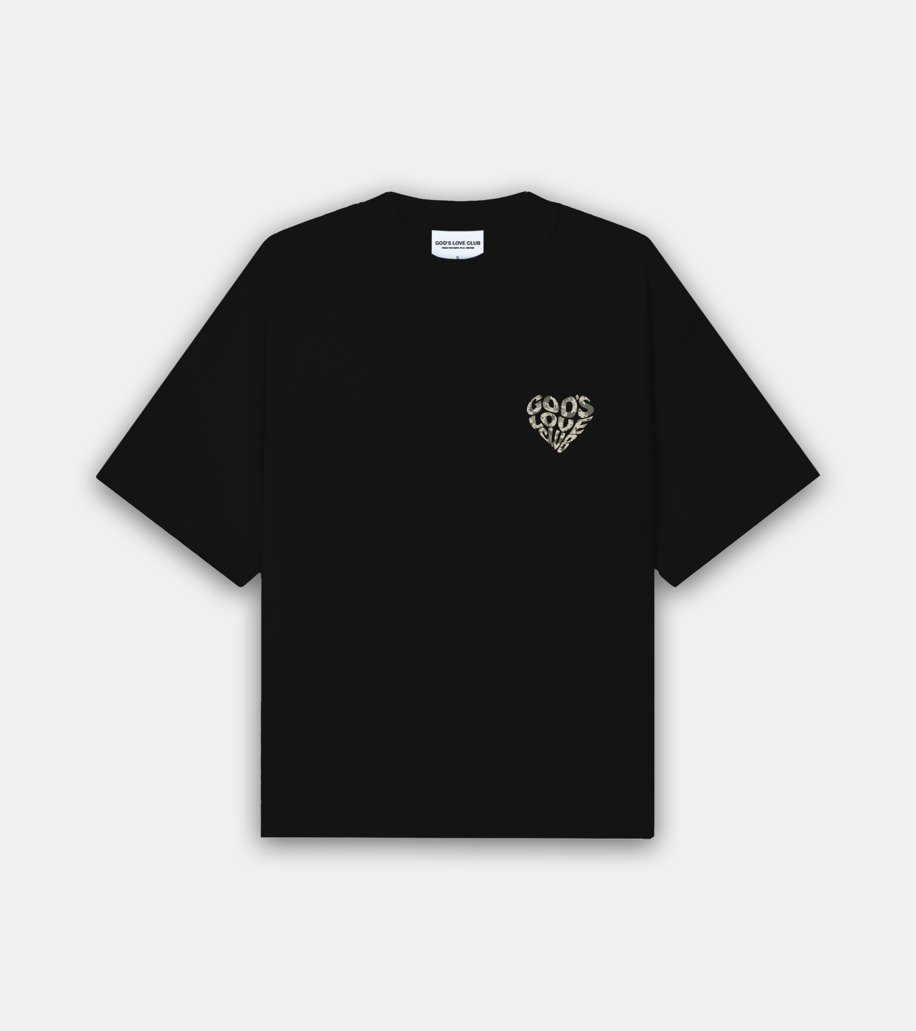 Earth Digi Camo Heart Tee - Black