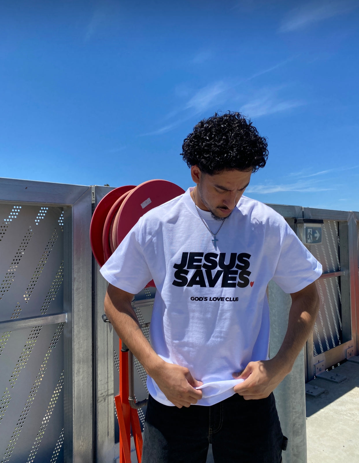 JESUS SAVES TEE - WHITE