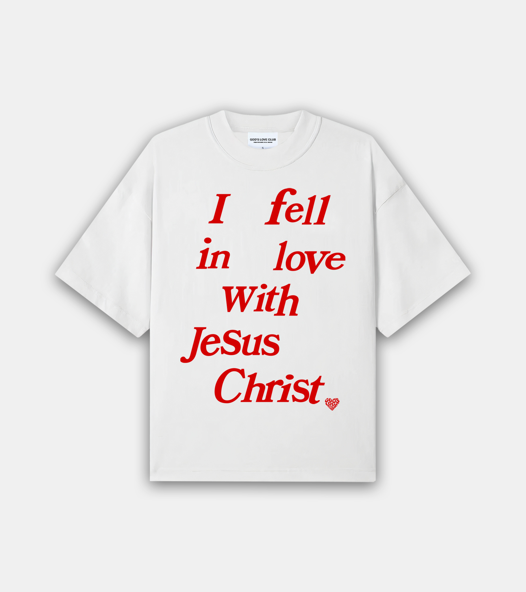 Red Falling In Love Tee - White