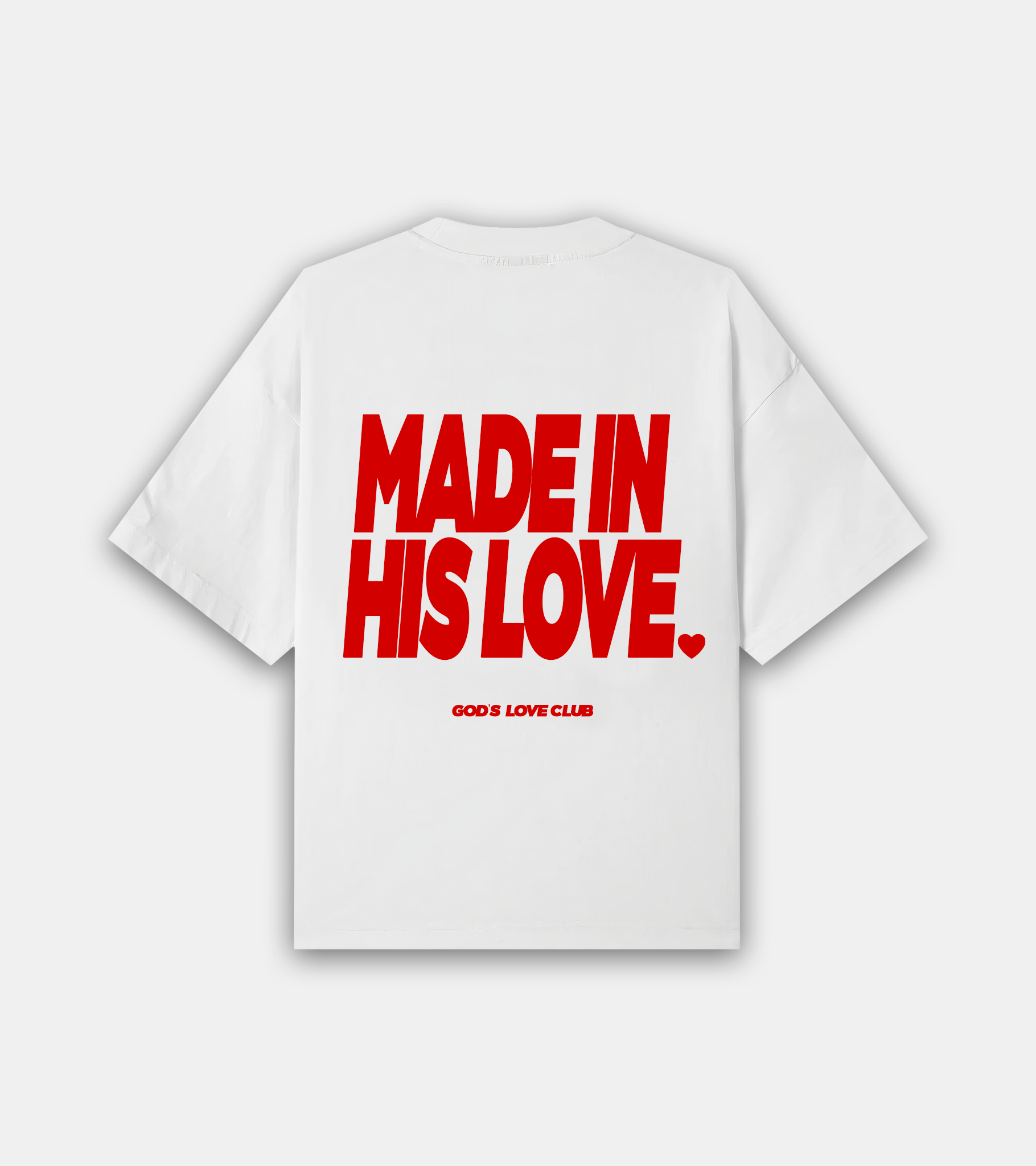 Made In His Love Tee - White Red