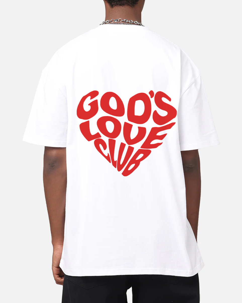 RED LOVE CLUB TEE - WHITE