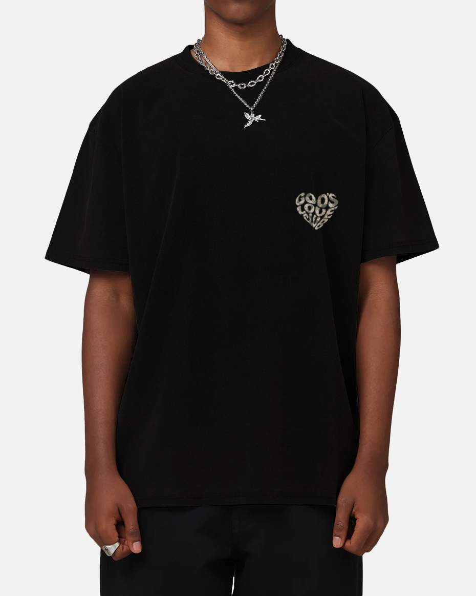 EARTH DIGI CAMO HEART TEE - BLACK