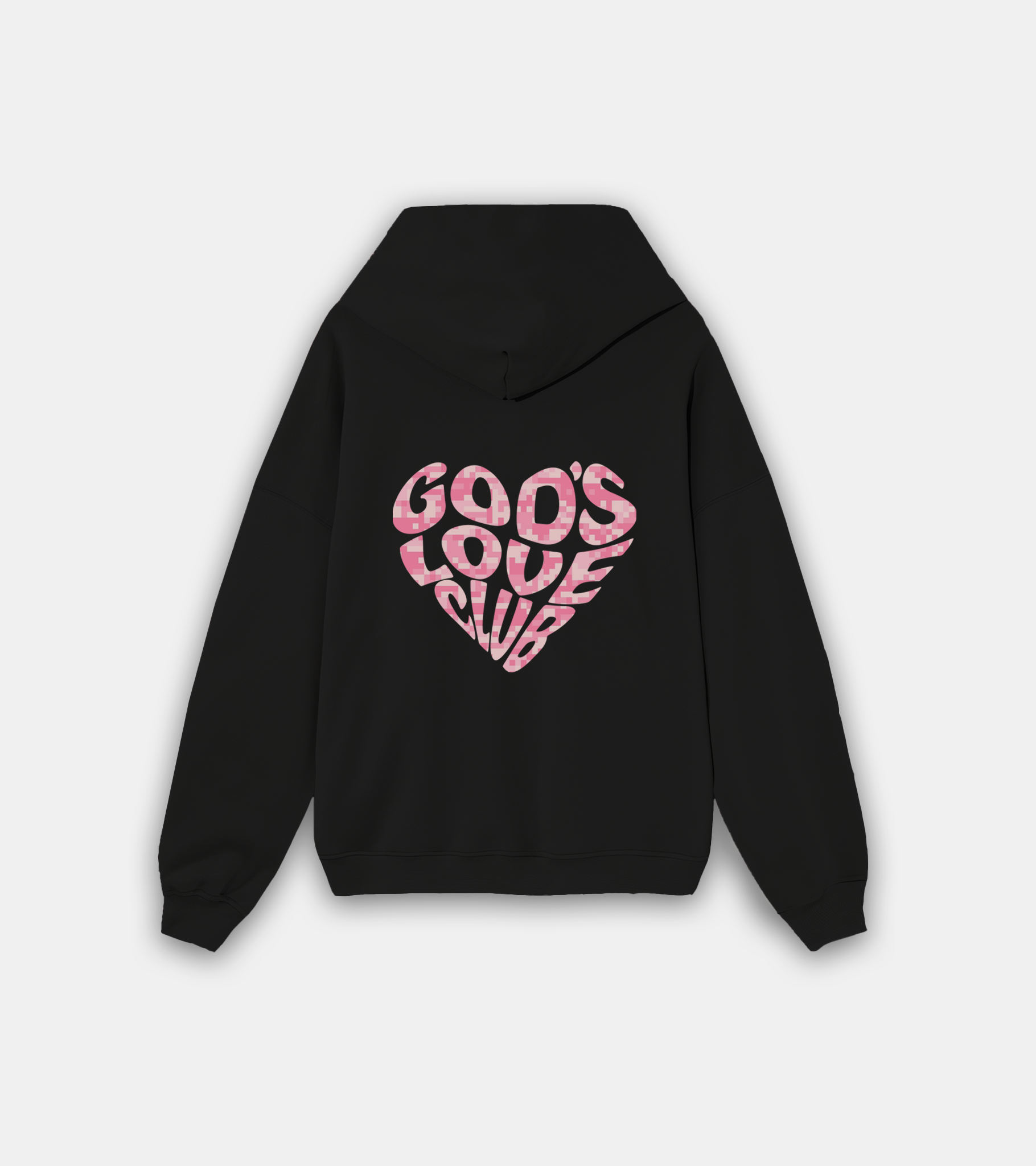 PINK DIGI CAMO HOODIE - BLACK