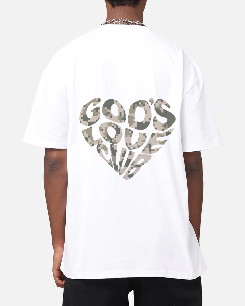 EARTH DIGI CAMO HEART TEE - WHITE